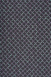 Black Iridescent Grid Sequin Embroidery Fabric - غاجي والا إكسبورت Gajiwala Export