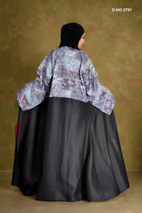 Black Jacquard Print Cropped Shrug Jacket - غاجي والا إكسبورت Gajiwala Export