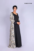 Black Printed Kaftan Dress with Stole for Women- غاجي والا إكسبورت Gajiwala Export