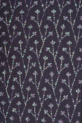 Black Mesh Fabric with Vertical Floral Sequins- غاجي والا إكسبورت Gajiwala Export