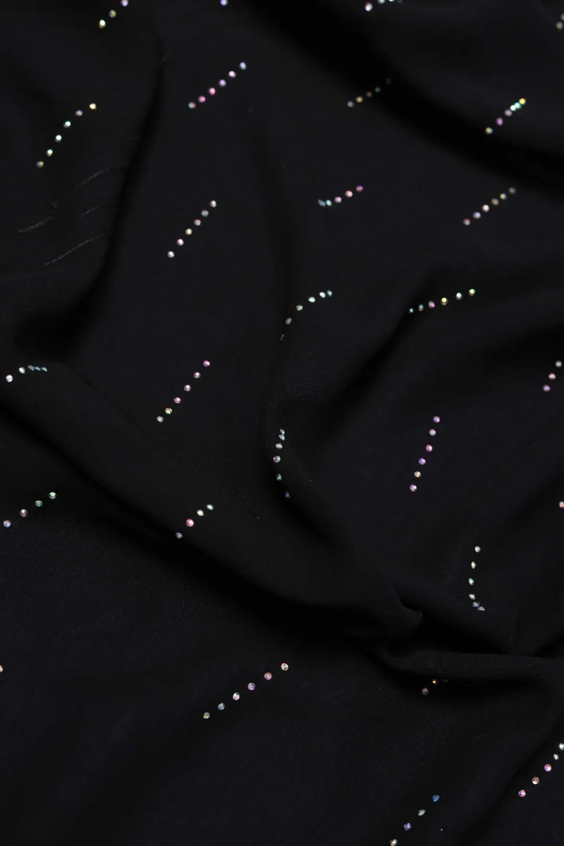 Black Midnight Glamour Beaded Black Stole For Women - غاجي والا إكسبورت Gajiwala Export