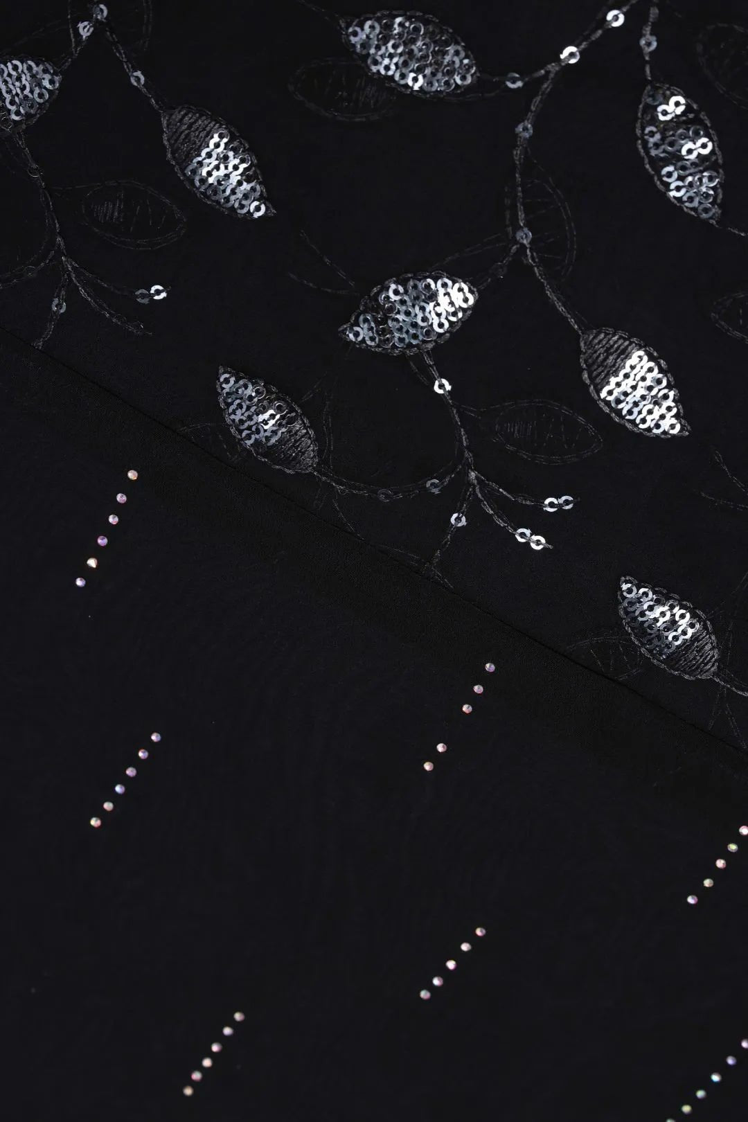 Black Midnight Glamour Beaded Black Stole For Women - غاجي والا إكسبورت Gajiwala Export