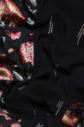 Black Opulence Floral Embroidered Panel Stole - غاجي والا إكسبورت Gajiwala Export