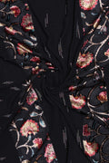 Black Opulence Floral Embroidered Panel Stole - غاجي والا إكسبورت Gajiwala Export