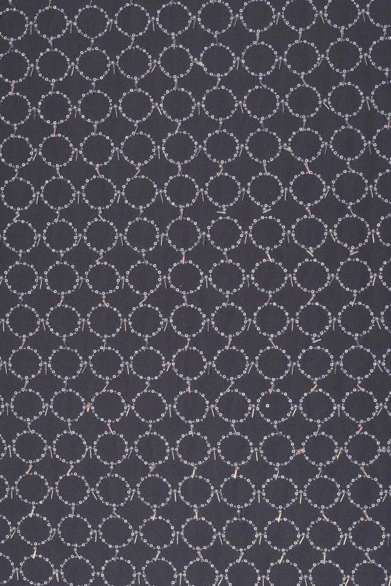 Black Sequin and Bugle Bead Pattern Fabric - غاجي والا إكسبورت Gajiwala Export