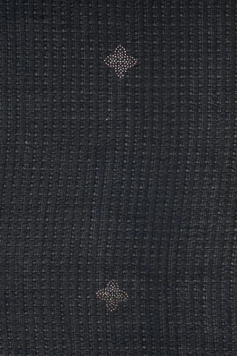 Black Textured Stole with Discreet Motifs - غاجي والا إكسبورت Gajiwala Export