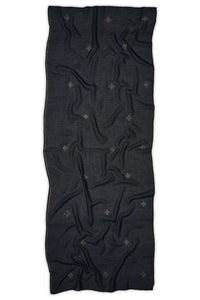 Black Textured Stole with Discreet Motifs - غاجي والا إكسبورت Gajiwala Export