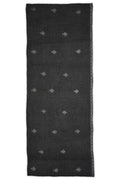 Black Textured Stole with Silver Rhinestone Crown Motifs - غاجي والا إكسبورت Gajiwala Export