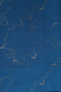 Blue Fabric with Outline Map Sequin Detail - غاجي والا إكسبورت Gajiwala Export