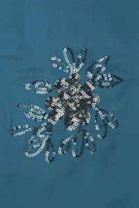 Blue Spangle Sequins Embroidery Work Fabric - غاجي والا إكسبورت Gajiwala Export