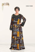 Ethnic Multicolor printed maxi kaftan dress for women - غاجي والا إكسبورت Gajiwala Export