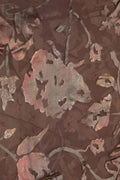 Brasso Fabric with Antique Copper and Brown Floral Foil - غاجي والا إكسبورت Gajiwala Export