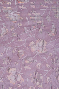 Brasso Fabric with Blended Purple Gold Floral Foil - غاجي والا إكسبورت Gajiwala Export