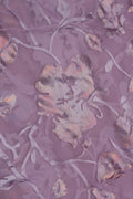 Brasso Fabric with Blended Purple Gold Floral Foil - غاجي والا إكسبورت Gajiwala Export