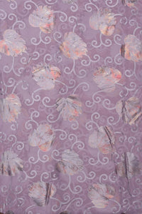 Brasso Fabric with Multi - Tone Silver and Rose Gold Foil Leaves - غاجي والا إكسبورت Gajiwala Export