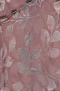 Brown Brasso with Shimmering Silver Leaf Motif - غاجي والا إكسبورت Gajiwala Export