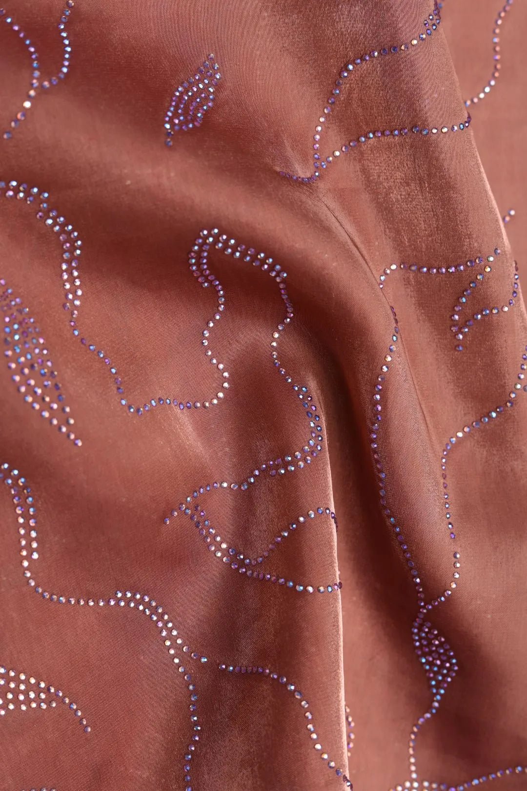 Brown Fabric with Abstract Linear Pattern - غاجي والا إكسبورت Gajiwala Export