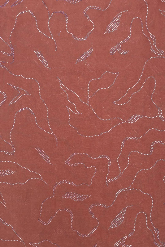 Brown Fabric with Abstract Linear Pattern - غاجي والا إكسبورت Gajiwala Export