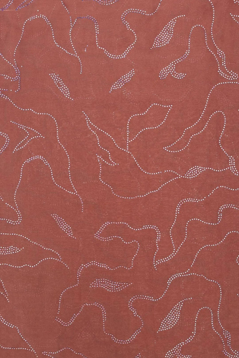 Brown Fabric with Abstract Linear Pattern - غاجي والا إكسبورت Gajiwala Export