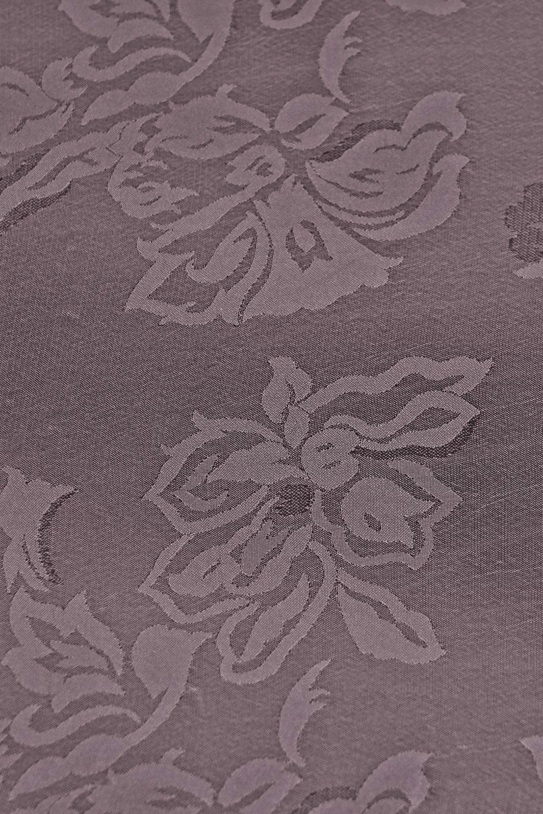 Brown Floral Damask Jacquard Fabric For Women - غاجي والا إكسبورت Gajiwala Export