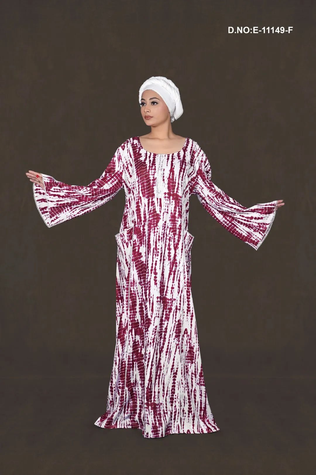 Vibrant Tie-Dye Maxi kaftan Gown for Women- غاجي والا إكسبورت Gajiwala Export