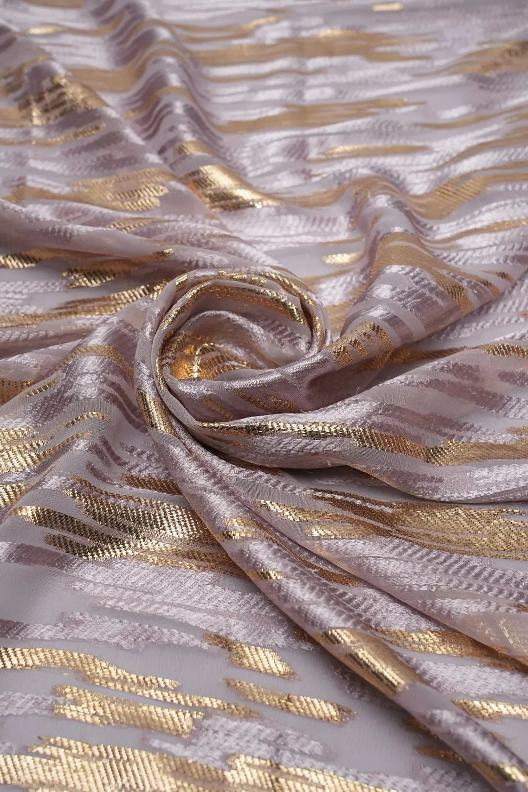 Chevron Stripe Jacquard Fabric with Metallic Weave - غاجي والا إكسبورت Gajiwala Export