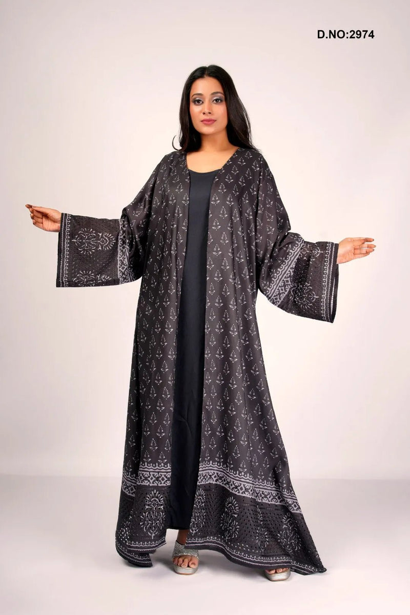 Chikankari Shrug in Noir Bloom Elegance For Women - غاجي والا إكسبورت Gajiwala Export