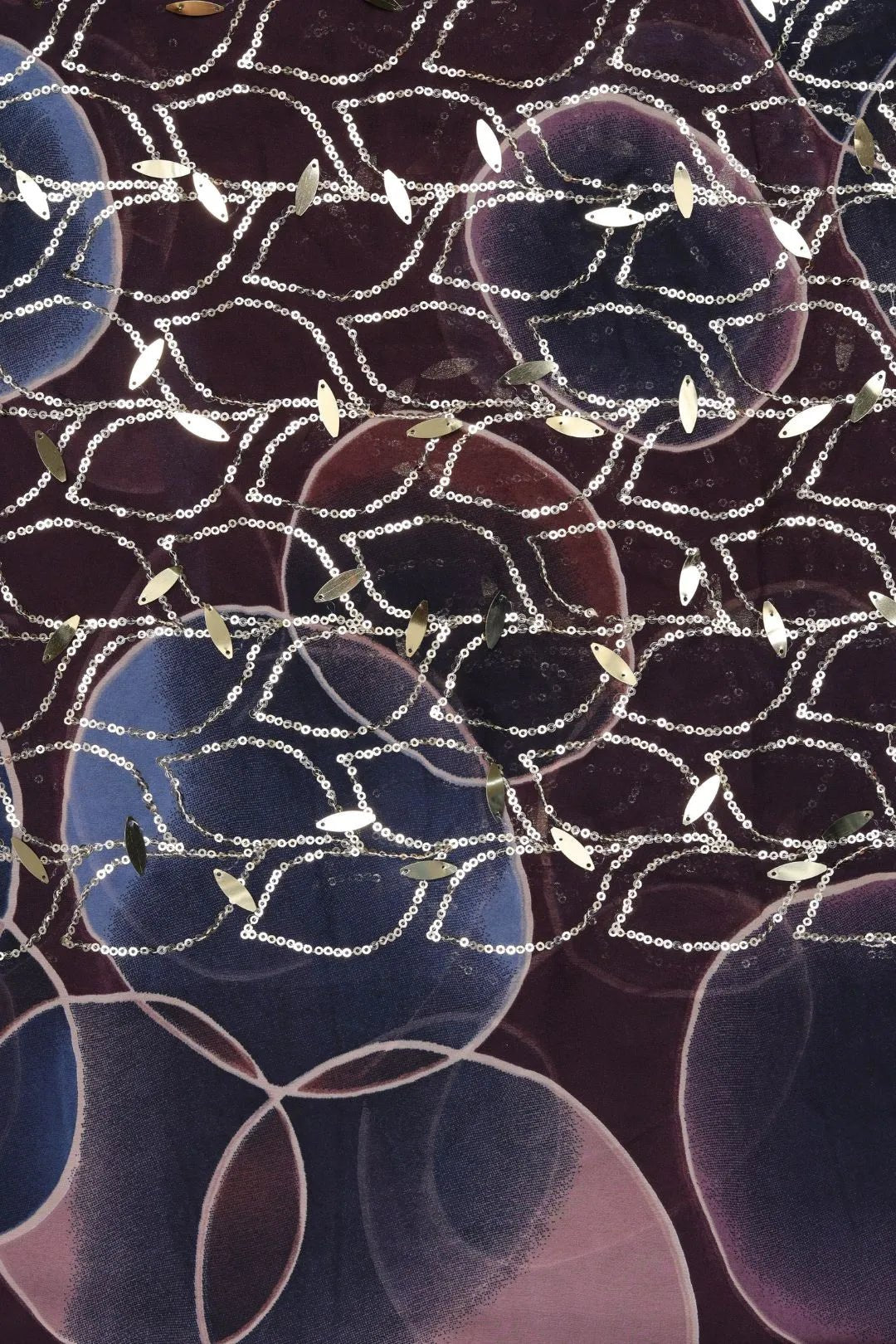 Circle Print Viscose with Sequin Chain Embellishment - غاجي والا إكسبورت Gajiwala Export