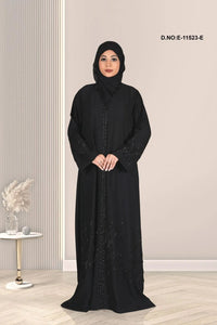 Abaya For Women with Abstract Wave Beading - غاجي والا إكسبورت Gajiwala Export