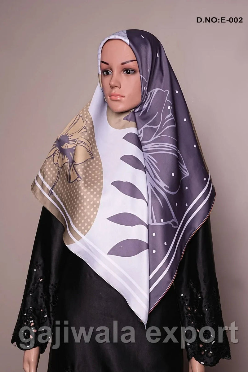 Silk Multi-Coloured Printed Scarf for Girls - غاجي والا إكسبورت Gajiwala Export