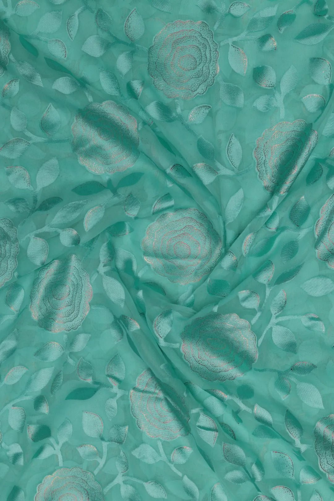 Cool Floral Metallic Brasso Fabric - غاجي والا إكسبورت Gajiwala Export