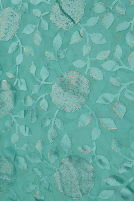 Cool Floral Metallic Brasso Fabric - غاجي والا إكسبورت Gajiwala Export