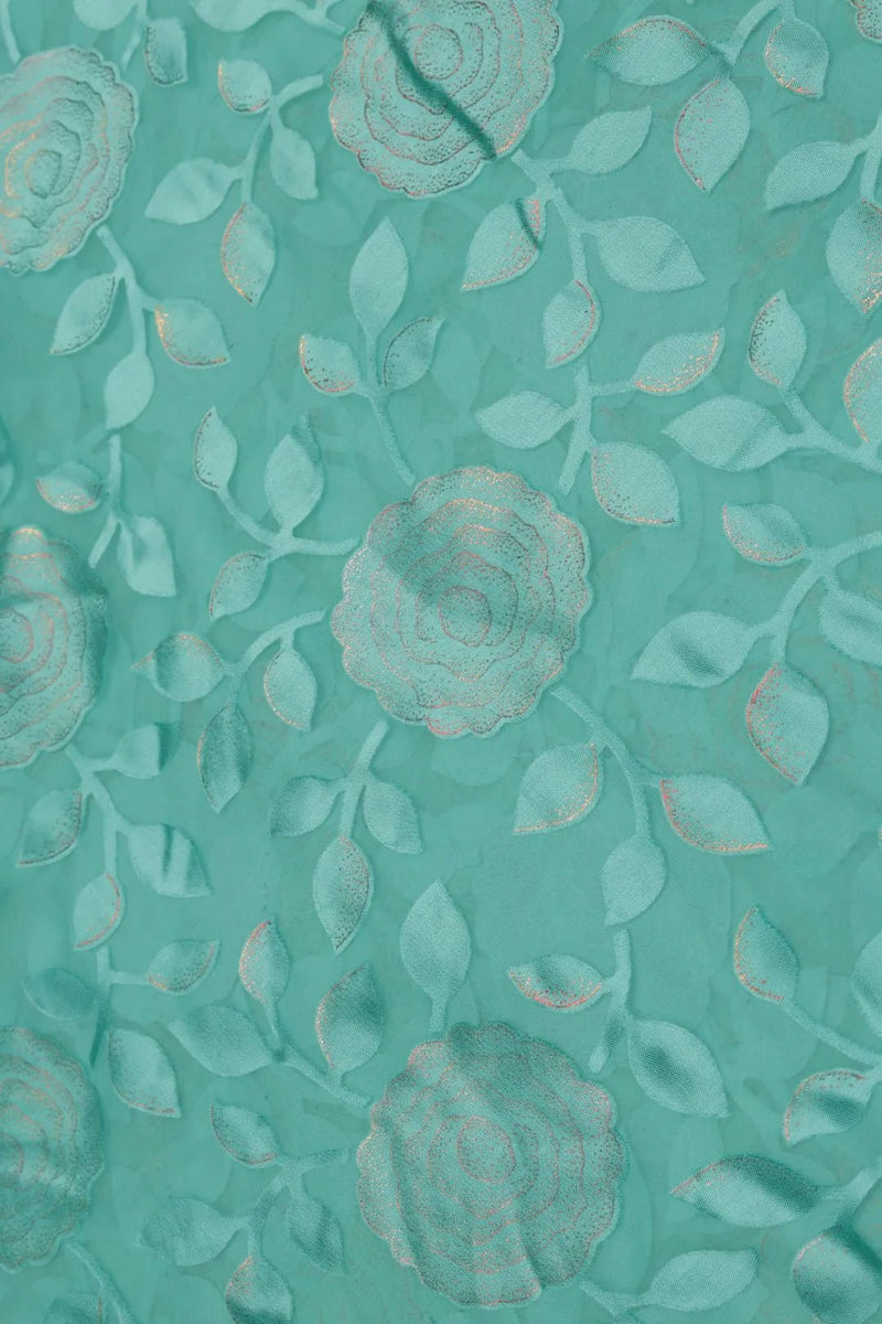 Cool Floral Metallic Brasso Fabric - غاجي والا إكسبورت Gajiwala Export