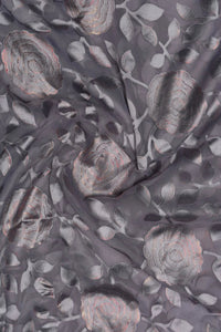 Cool Tonal Metallic Floral Brasso Fabric - غاجي والا إكسبورت Gajiwala Export