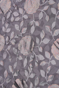 Cool Tonal Metallic Floral Brasso Fabric - غاجي والا إكسبورت Gajiwala Export