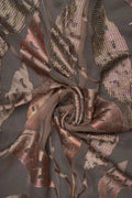 Copper Abstract Mesh Fabric with Iridescent Crystals - غاجي والا إكسبورت Gajiwala Export