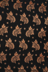 Copper Paisley on Midnight Black Jacquard Fabric - غاجي والا إكسبورت Gajiwala Export
