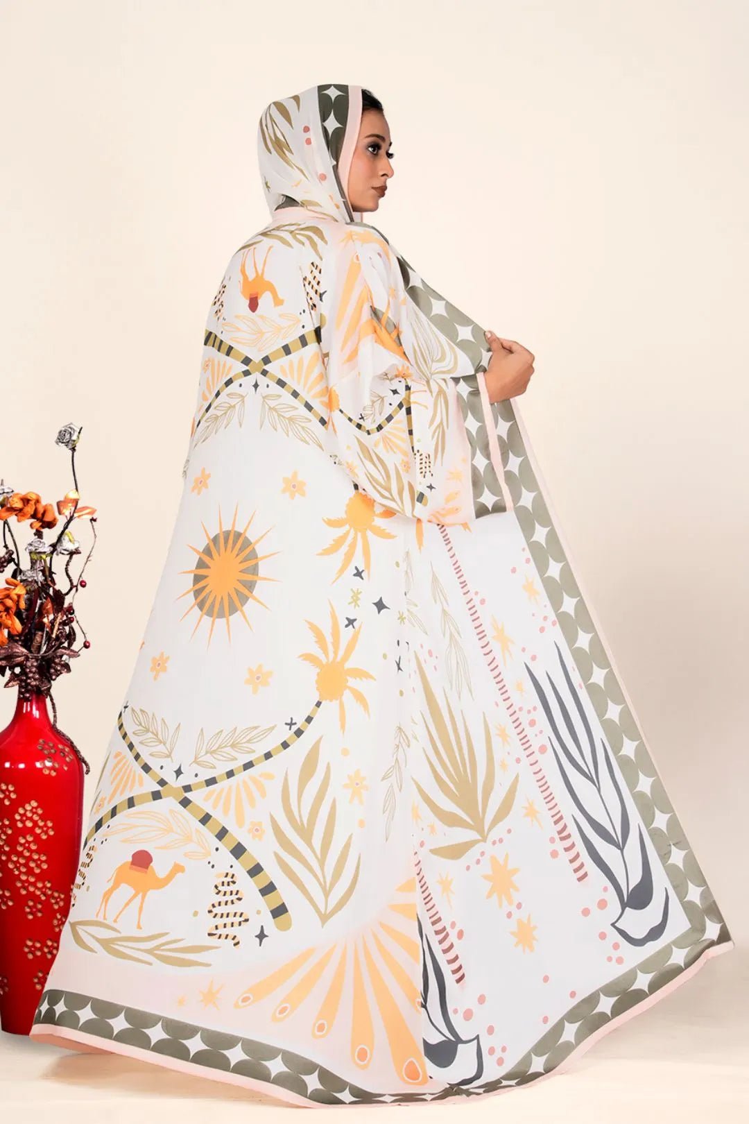 Crepe Shrug with Weightless Georgette Geometry Dupatta - غاجي والا إكسبورت Gajiwala Export