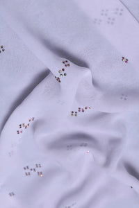 Crystal White Geometric Sparkle Designer Stole - غاجي والا إكسبورت Gajiwala Export