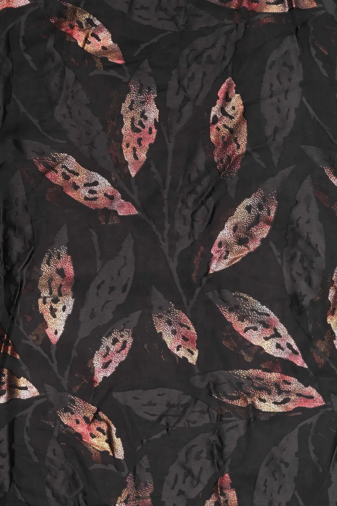 Deep Contrast Metallic Foliage Brasso Fabric - غاجي والا إكسبورت Gajiwala Export