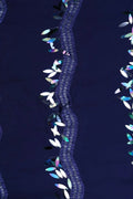 Deep Navy Column Fabric with Iridescent Sequin - غاجي والا إكسبورت Gajiwala Export