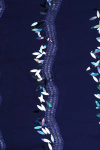 Deep Navy Column Fabric with Iridescent Sequin - غاجي والا إكسبورت Gajiwala Export