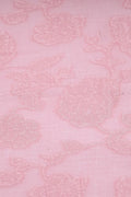 Delicate Baby Pink Floral Printed Work Fabric - غاجي والا إكسبورت Gajiwala Export