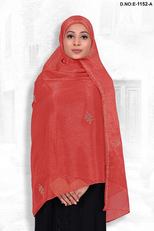 Designer Dupatta with Crystal Floral Accents - غاجي والا إكسبورت Gajiwala Export