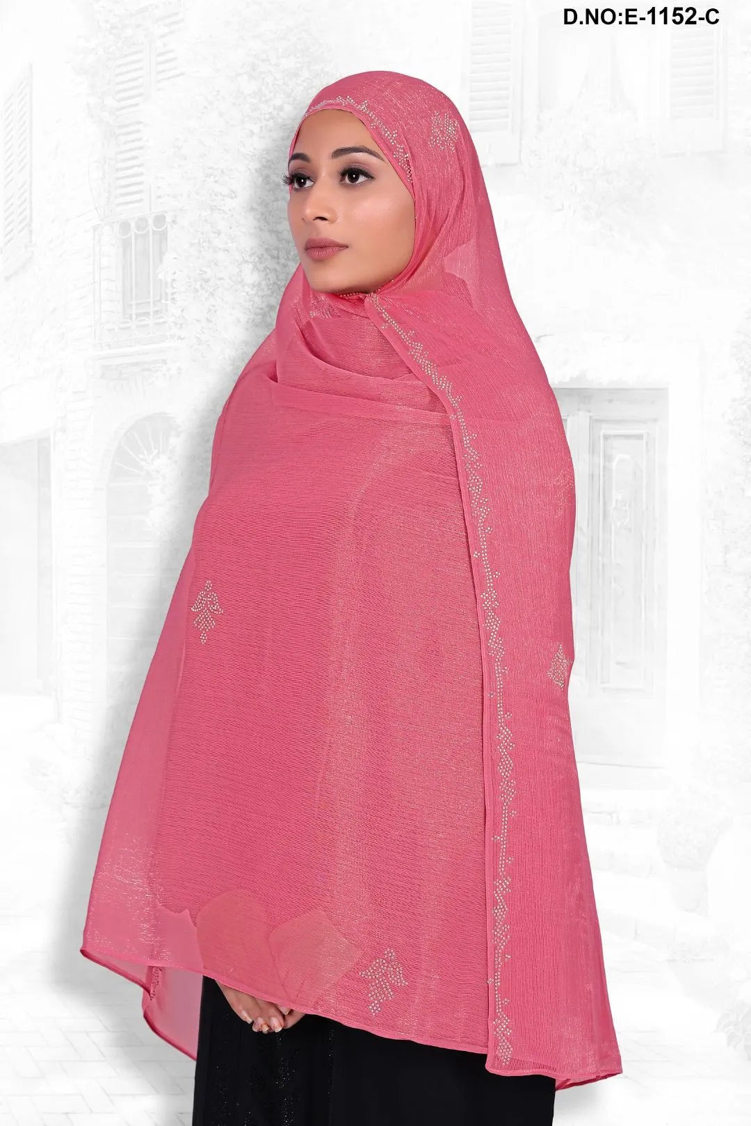 Designer Dupatta with Crystal Floral Accents - غاجي والا إكسبورت Gajiwala Export