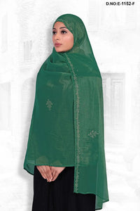 Designer Dupatta with Crystal Floral Accents - غاجي والا إكسبورت Gajiwala Export