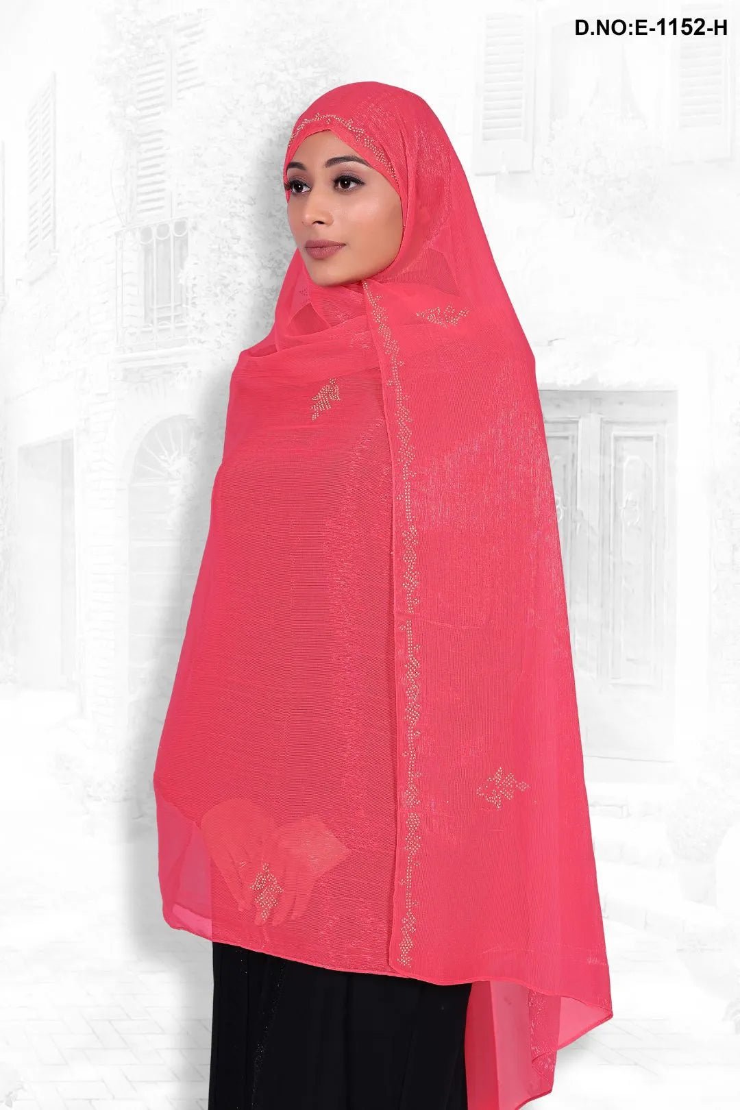 Designer Dupatta with Crystal Floral Accents - غاجي والا إكسبورت Gajiwala Export