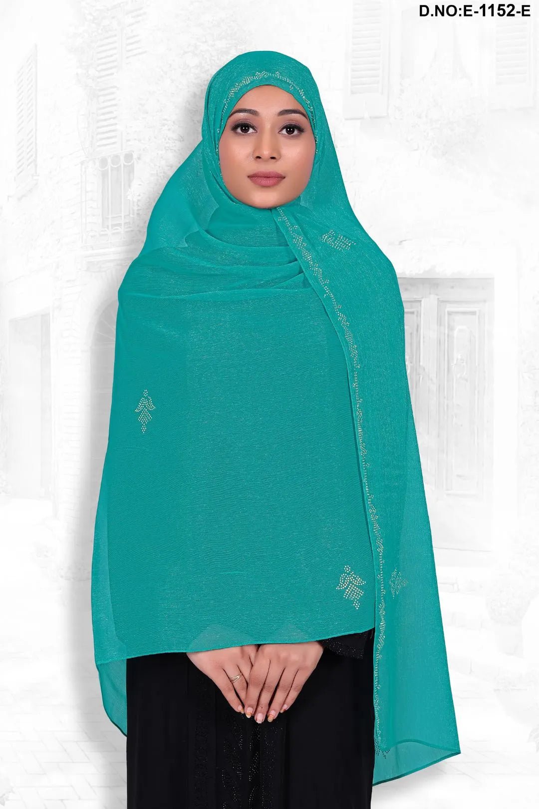 Designer Dupatta with Crystal Floral Accents - غاجي والا إكسبورت Gajiwala Export