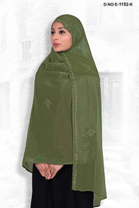 Designer Dupatta with Crystal Floral Accents - غاجي والا إكسبورت Gajiwala Export