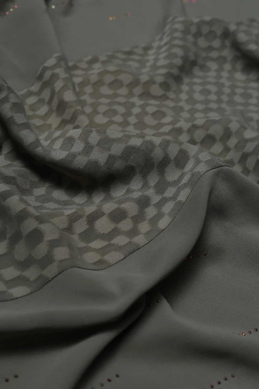 Dove Grey Textured Geometric Stripe Stole Luxury Designer Scarf for Women- غاجي والا إكسبورت Gajiwala Export